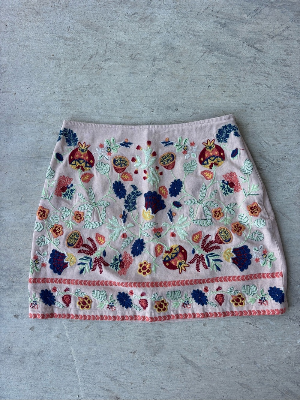 Urban Outfitters Embroidered Floral Mini Skirt – Size S/P